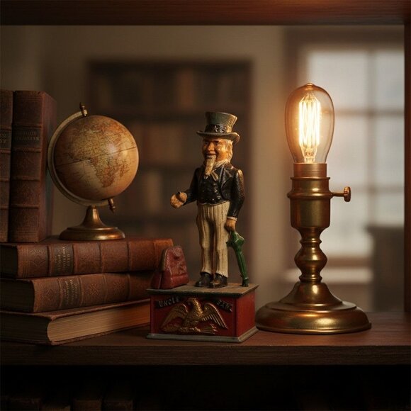 Vintage Uncle Sam Cast Iron Mechanical Bank – Patriotic Americana Collectible Co - Picture 2 of 6